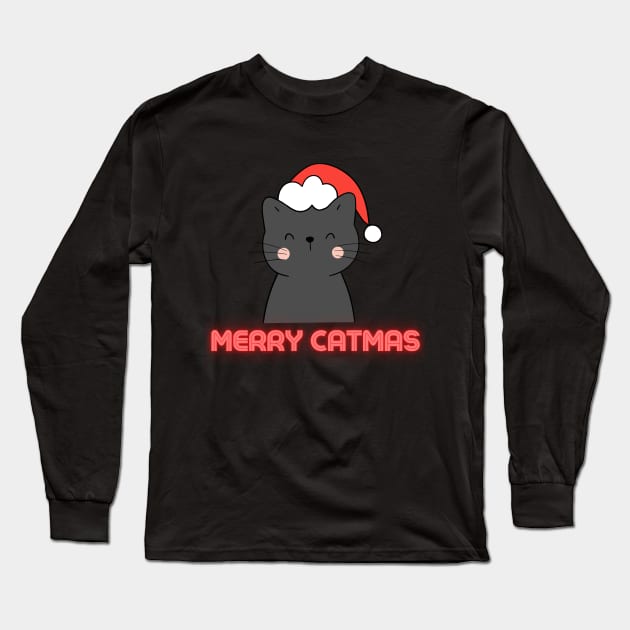Merry Catmas Long Sleeve T-Shirt by MFVStore